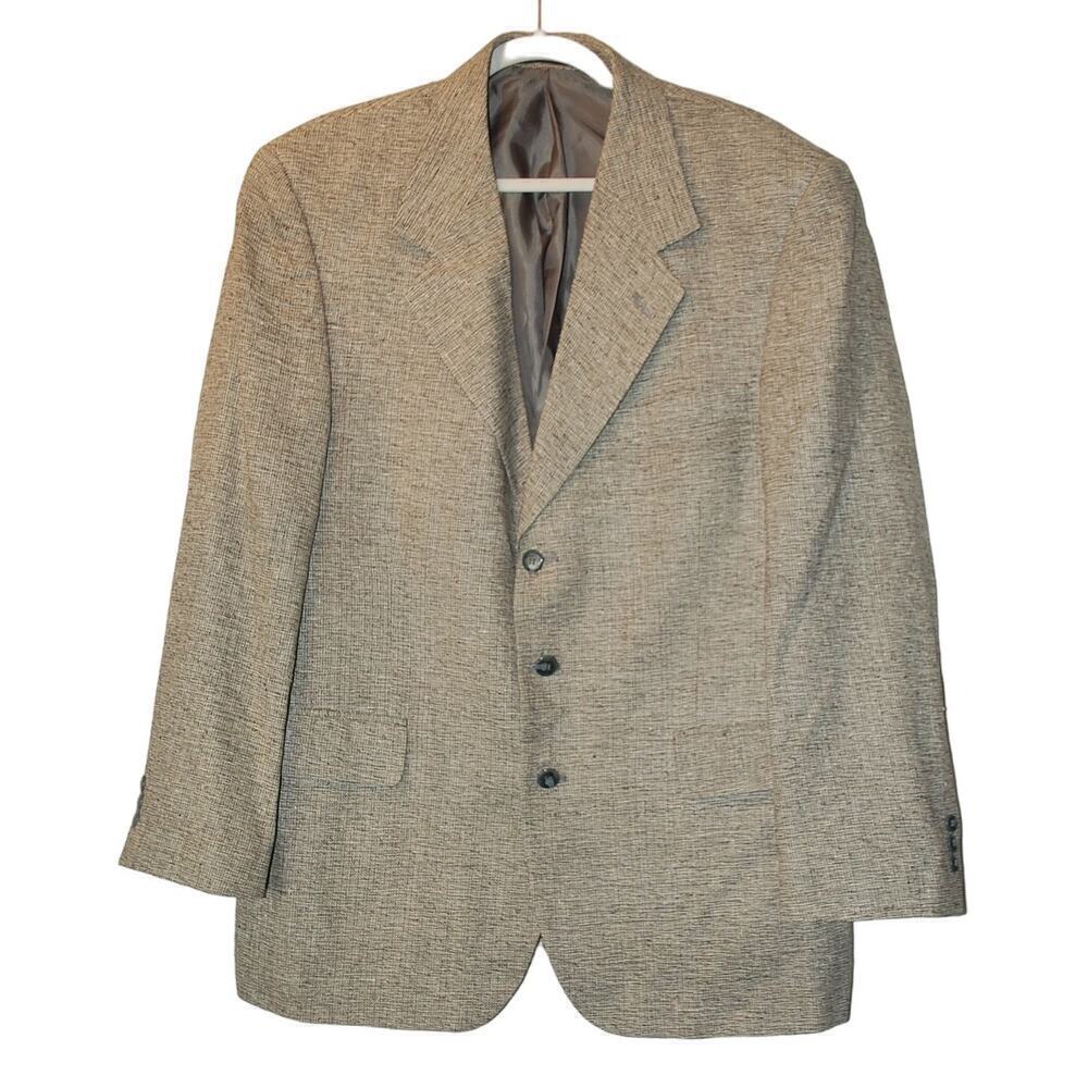Barrington Mens Grey Classic TWEED 100% Silk Sport Coat Blazer Jacket Size 42R